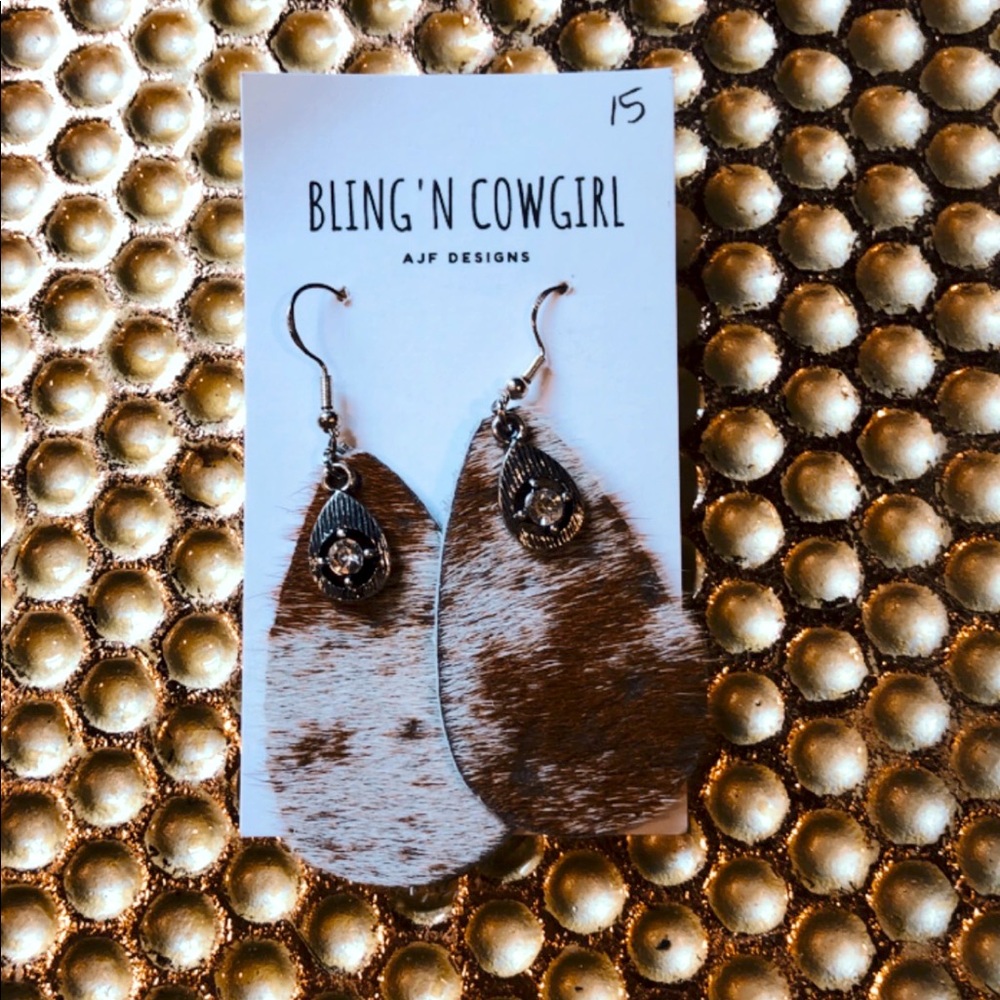 Cowhide earrings